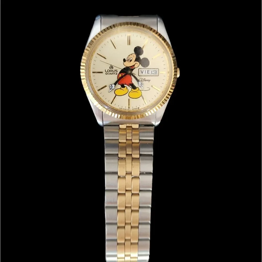 Vintage two tone Lorus mickey mouse watch